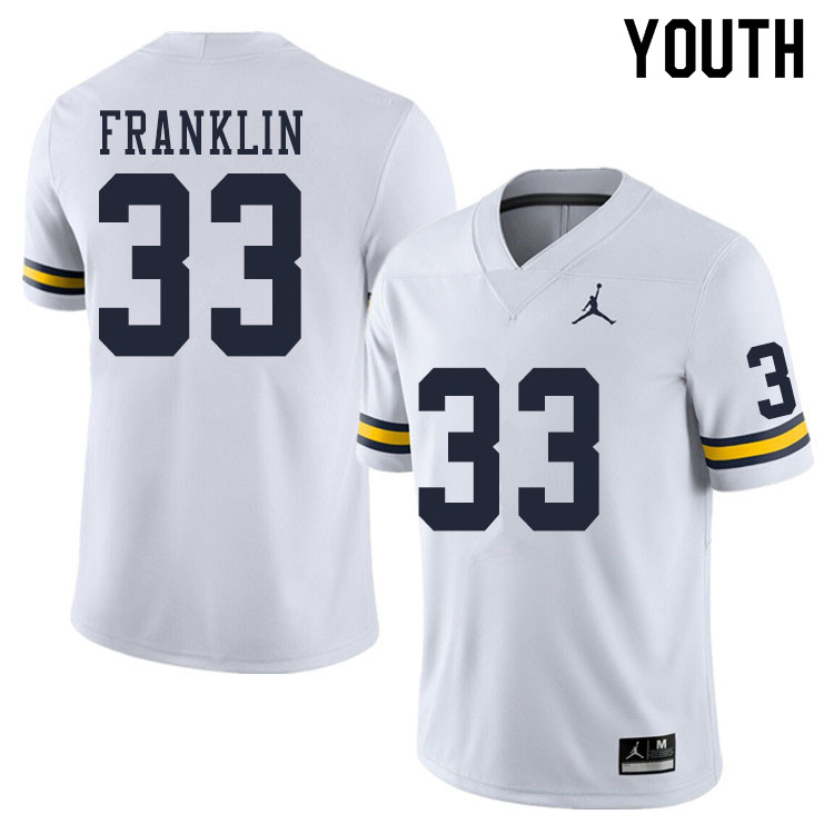 Youth #33 Leon Franklin Michigan Wolverines College Football Jerseys Sale-White